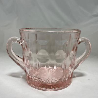 -93- Pink Depression Glass | Sugar & Creamer Set