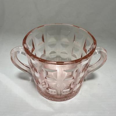 -93- Pink Depression Glass | Sugar & Creamer Set