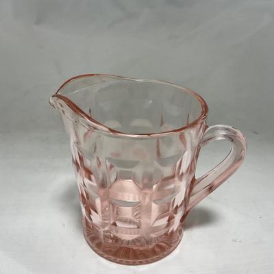 -93- Pink Depression Glass | Sugar & Creamer Set