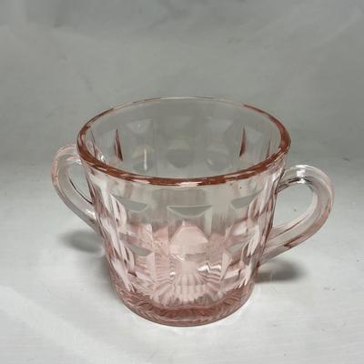 -93- Pink Depression Glass | Sugar & Creamer Set