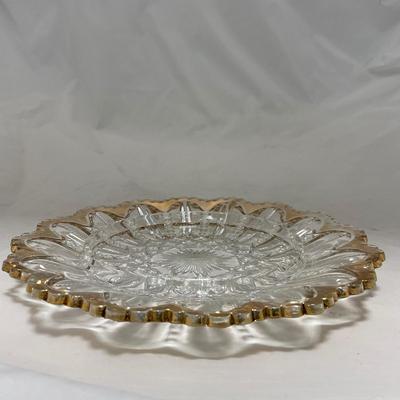 -94- Clear Glass with Gold Accents | Covered Butter Dish | Creamer & Sugar | Lidded Jar