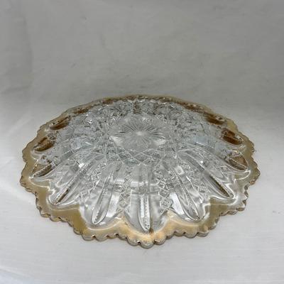 -94- Clear Glass with Gold Accents | Covered Butter Dish | Creamer & Sugar | Lidded Jar