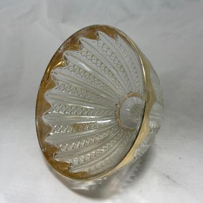 -94- Clear Glass with Gold Accents | Covered Butter Dish | Creamer & Sugar | Lidded Jar
