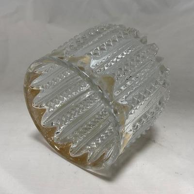 -94- Clear Glass with Gold Accents | Covered Butter Dish | Creamer & Sugar | Lidded Jar
