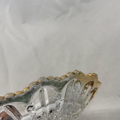 -94- Clear Glass with Gold Accents | Covered Butter Dish | Creamer & Sugar | Lidded Jar