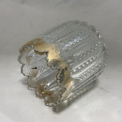 -94- Clear Glass with Gold Accents | Covered Butter Dish | Creamer & Sugar | Lidded Jar