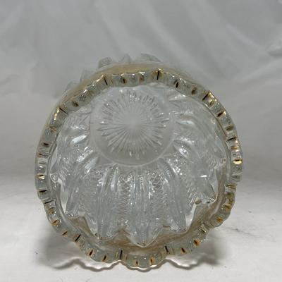 -94- Clear Glass with Gold Accents | Covered Butter Dish | Creamer & Sugar | Lidded Jar