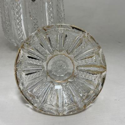 -94- Clear Glass with Gold Accents | Covered Butter Dish | Creamer & Sugar | Lidded Jar