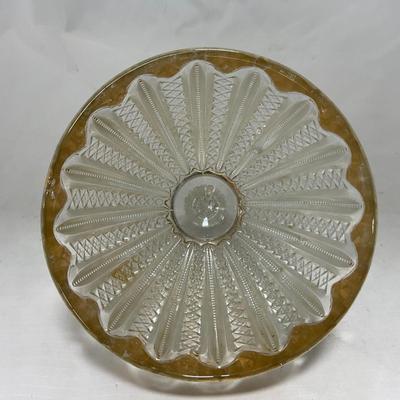 -94- Clear Glass with Gold Accents | Covered Butter Dish | Creamer & Sugar | Lidded Jar