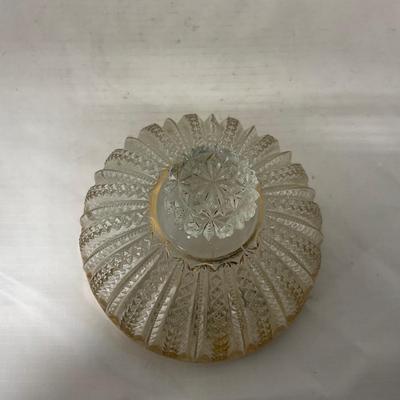 -94- Clear Glass with Gold Accents | Covered Butter Dish | Creamer & Sugar | Lidded Jar