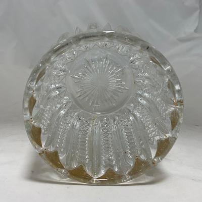 -94- Clear Glass with Gold Accents | Covered Butter Dish | Creamer & Sugar | Lidded Jar