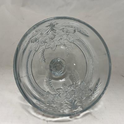 -95- Clear Glass | Flower Details | Covered Butter Dish
