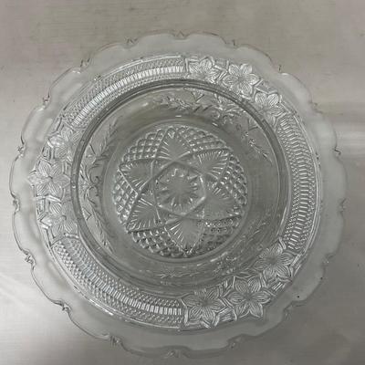 -95- Clear Glass | Flower Details | Covered Butter Dish