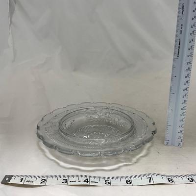 -95- Clear Glass | Flower Details | Covered Butter Dish