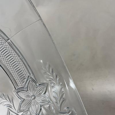 -95- Clear Glass | Flower Details | Covered Butter Dish