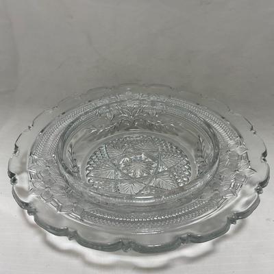 -95- Clear Glass | Flower Details | Covered Butter Dish