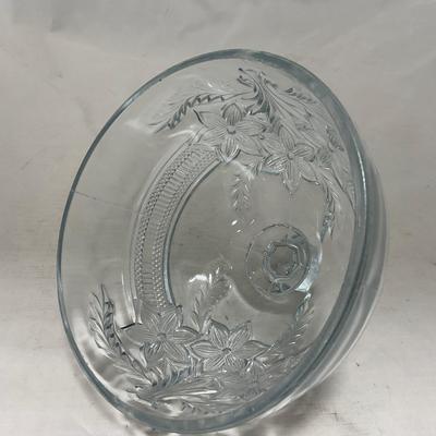 -95- Clear Glass | Flower Details | Covered Butter Dish
