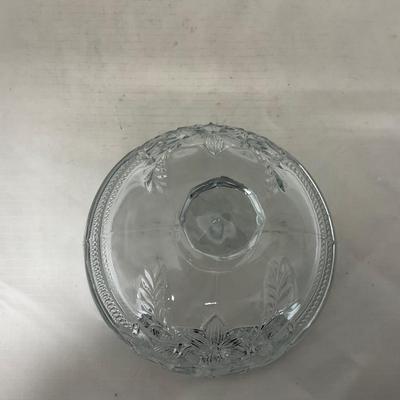-95- Clear Glass | Flower Details | Covered Butter Dish