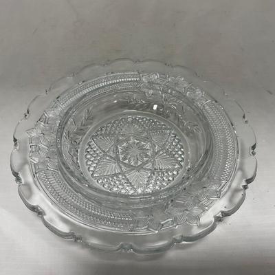 -95- Clear Glass | Flower Details | Covered Butter Dish