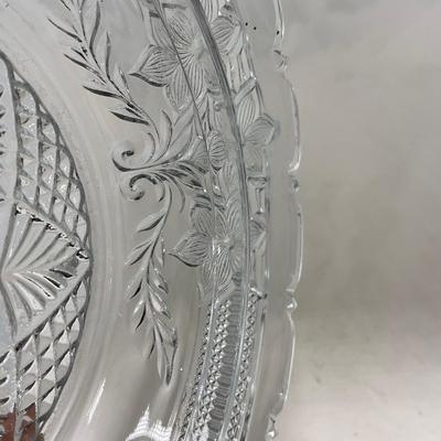 -95- Clear Glass | Flower Details | Covered Butter Dish
