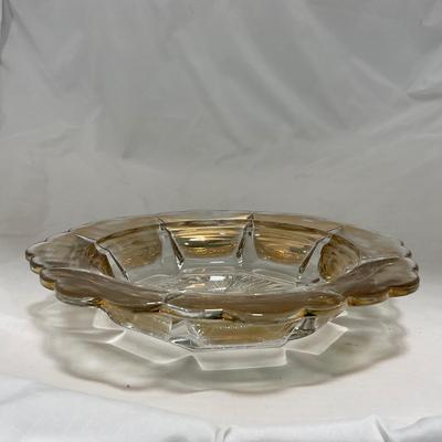 -96- Heavy Clear Glass with Gold Accents | Covered Butter Dish | Lidded Jar | Jar | Creamer & Sugar