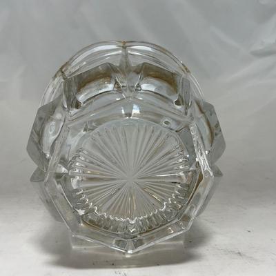 -96- Heavy Clear Glass with Gold Accents | Covered Butter Dish | Lidded Jar | Jar | Creamer & Sugar