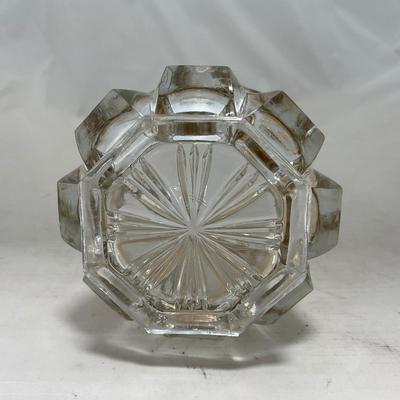 -96- Heavy Clear Glass with Gold Accents | Covered Butter Dish | Lidded Jar | Jar | Creamer & Sugar