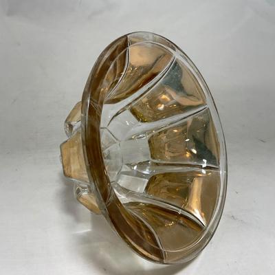 -96- Heavy Clear Glass with Gold Accents | Covered Butter Dish | Lidded Jar | Jar | Creamer & Sugar