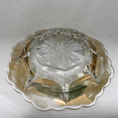 -96- Heavy Clear Glass with Gold Accents | Covered Butter Dish | Lidded Jar | Jar | Creamer & Sugar