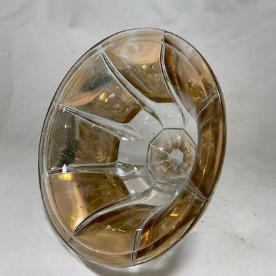 -96- Heavy Clear Glass with Gold Accents | Covered Butter Dish | Lidded Jar | Jar | Creamer & Sugar