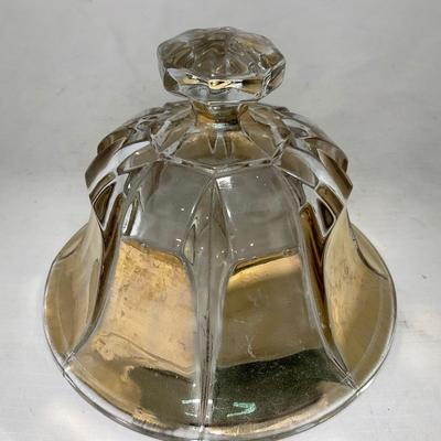 -96- Heavy Clear Glass with Gold Accents | Covered Butter Dish | Lidded Jar | Jar | Creamer & Sugar