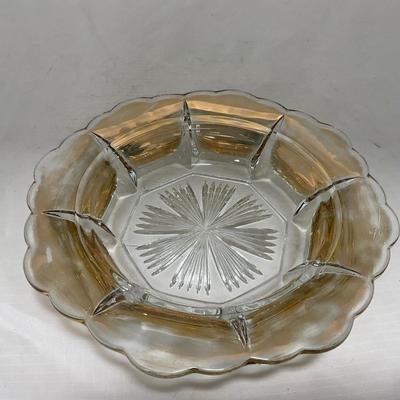 -96- Heavy Clear Glass with Gold Accents | Covered Butter Dish | Lidded Jar | Jar | Creamer & Sugar