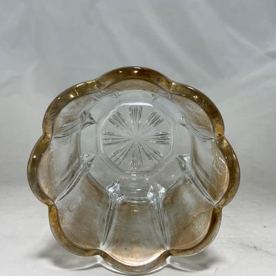 -96- Heavy Clear Glass with Gold Accents | Covered Butter Dish | Lidded Jar | Jar | Creamer & Sugar