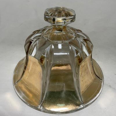 -96- Heavy Clear Glass with Gold Accents | Covered Butter Dish | Lidded Jar | Jar | Creamer & Sugar