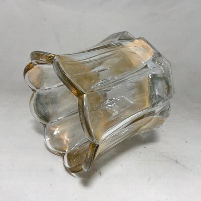 -96- Heavy Clear Glass with Gold Accents | Covered Butter Dish | Lidded Jar | Jar | Creamer & Sugar