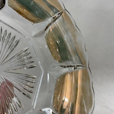 -96- Heavy Clear Glass with Gold Accents | Covered Butter Dish | Lidded Jar | Jar | Creamer & Sugar