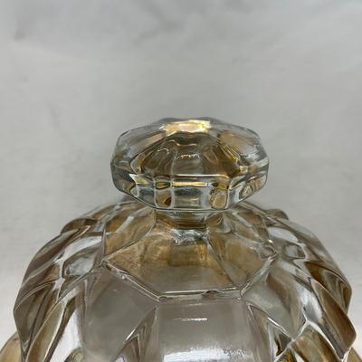 -96- Heavy Clear Glass with Gold Accents | Covered Butter Dish | Lidded Jar | Jar | Creamer & Sugar