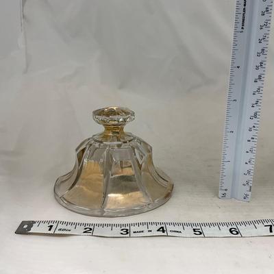 -96- Heavy Clear Glass with Gold Accents | Covered Butter Dish | Lidded Jar | Jar | Creamer & Sugar