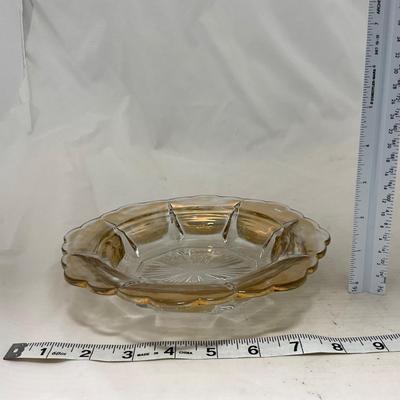 -96- Heavy Clear Glass with Gold Accents | Covered Butter Dish | Lidded Jar | Jar | Creamer & Sugar