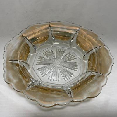 -96- Heavy Clear Glass with Gold Accents | Covered Butter Dish | Lidded Jar | Jar | Creamer & Sugar