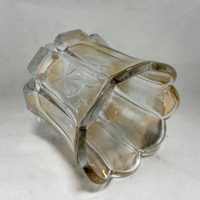 -96- Heavy Clear Glass with Gold Accents | Covered Butter Dish | Lidded Jar | Jar | Creamer & Sugar