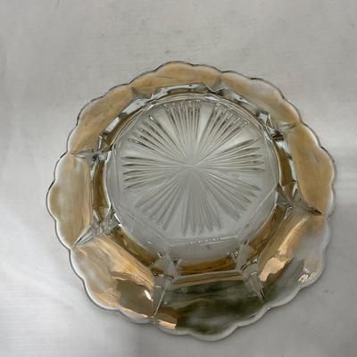 -96- Heavy Clear Glass with Gold Accents | Covered Butter Dish | Lidded Jar | Jar | Creamer & Sugar