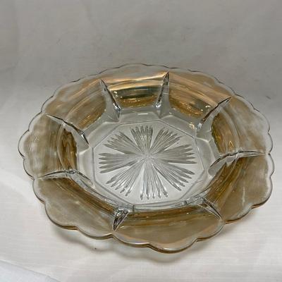 -96- Heavy Clear Glass with Gold Accents | Covered Butter Dish | Lidded Jar | Jar | Creamer & Sugar