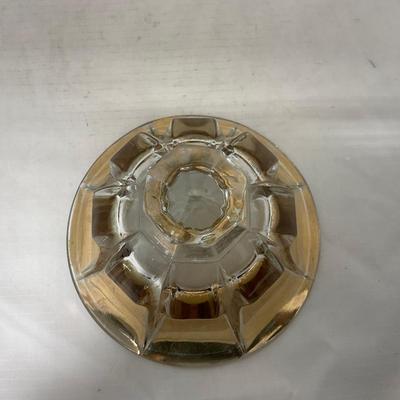 -96- Heavy Clear Glass with Gold Accents | Covered Butter Dish | Lidded Jar | Jar | Creamer & Sugar