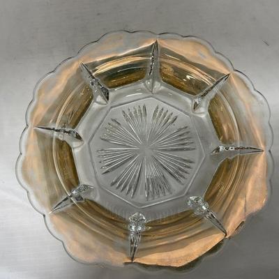 -96- Heavy Clear Glass with Gold Accents | Covered Butter Dish | Lidded Jar | Jar | Creamer & Sugar