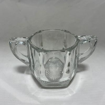 -98- Heavy Clear Glass | Sugar & Creamer Set