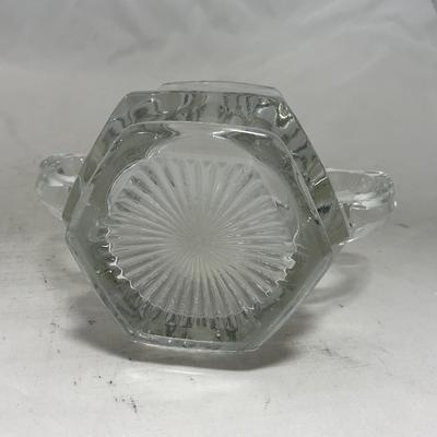 -98- Heavy Clear Glass | Sugar & Creamer Set