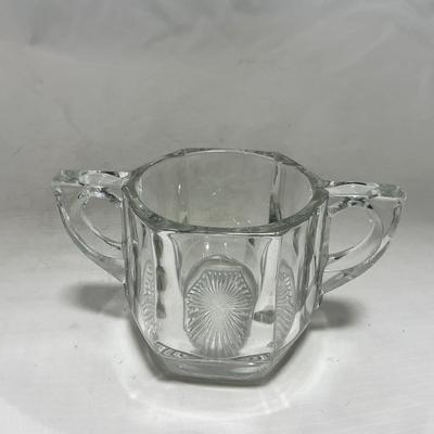 -98- Heavy Clear Glass | Sugar & Creamer Set