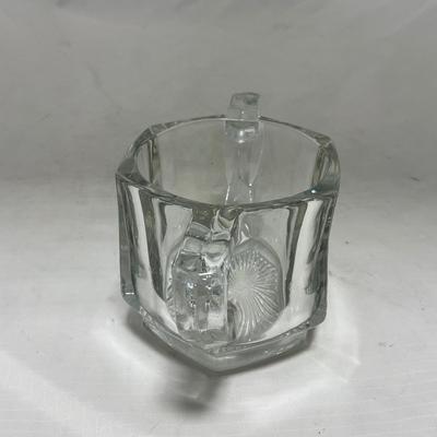 -98- Heavy Clear Glass | Sugar & Creamer Set