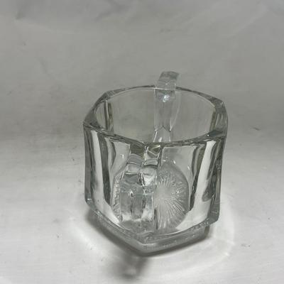 -98- Heavy Clear Glass | Sugar & Creamer Set